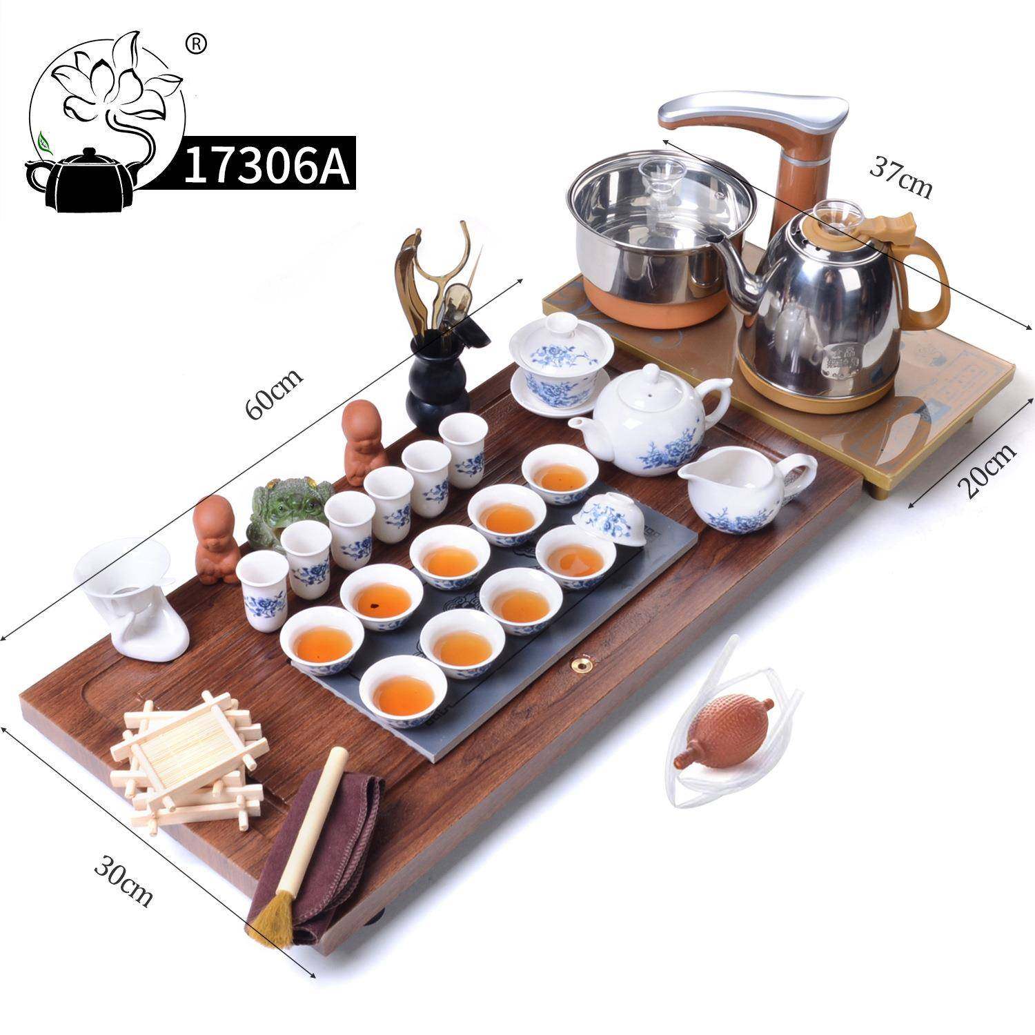 73全实自动茶1具套装家用办公会客整套茶盘木茶一体大173A台排水