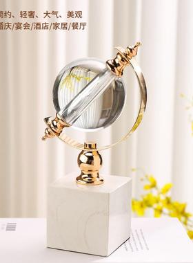 奢理石水晶球创摆BJ-0227件意家居客厅酒大柜轻书房办公室装饰厂