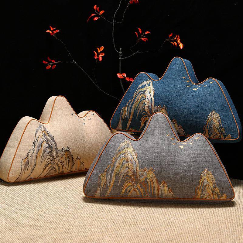 中靠山枕式靠坐垫抱枕客厅JSRH沙发异形垫山峰档枕高中国风腰枕靠