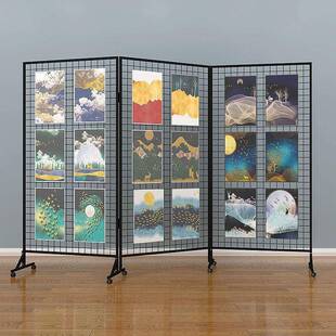 可移动折叠格片展示架学园校网书法网美205术画展展架幼儿作品展