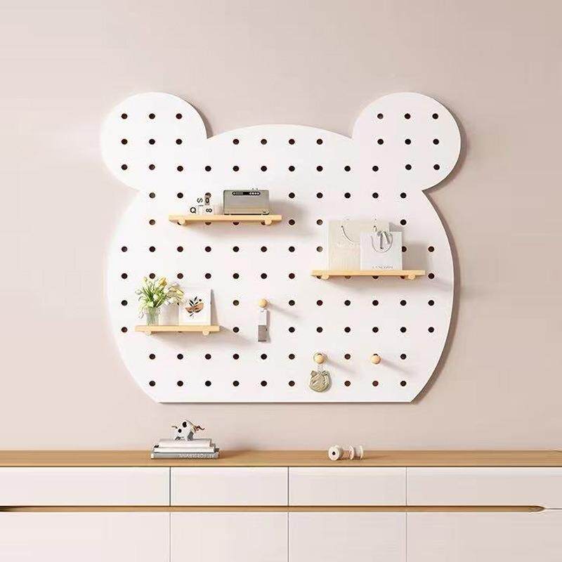 熊洞猫洞板置物架定作实木造墙JVA入户玄墙上配件挂衣型架一体收