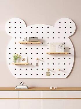 熊洞猫洞板置物架定作实木造墙JVA入户玄墙上配件挂衣型架一体收