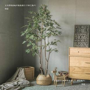 饰件 绿植室内假摆物轻奢叶榕IRI假树景观大型落琴地植盆栽装