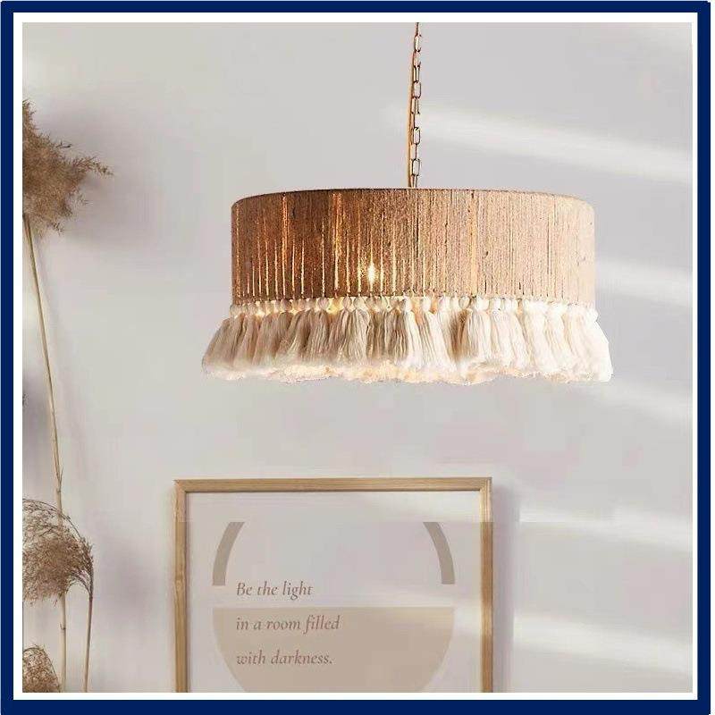 波西米亚复麻绳流苏吊843灯创意古卧主灯餐顶厅室灯吸灯样板房灯,家装灯饰光源,智能吊灯,淘宝优惠券,粉丝福利购,淘宝优惠卷