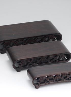 紫砂实木底座花盆底座圆木质壶GNT长方形奇石底座石头底座头书卷