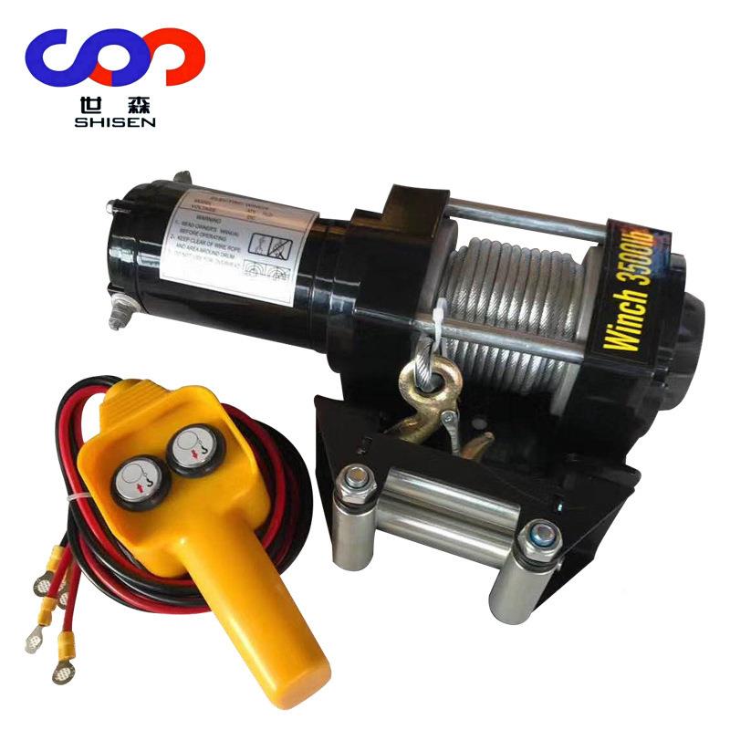 12救V车载电动绞盘900l0bs越车682牵引野自电动绞盘24V电动卷扬