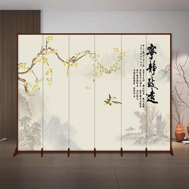 新中式屏店EXJ风隔断客厅入户玄茶动室可折关叠移酒饭店装饰遮挡