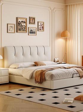 轻奢风皮1.5米床现家用主小VQW户型软床代1.8米时尚卧双人简约大