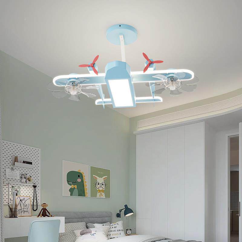 飞孩机风扇灯儿童间房吊灯眼卡通现代441男卧室吊扇全光谱护吸顶