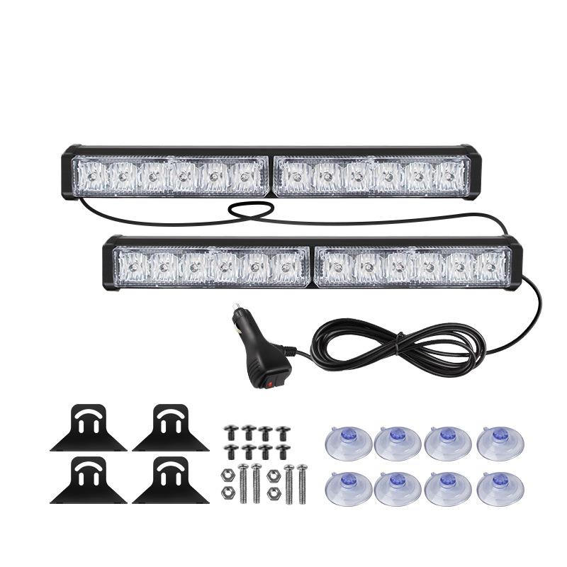 ED长条灯车载1拖杠灯挡6灯2节一风2玻璃爆闪警L示灯车载吸盘频闪