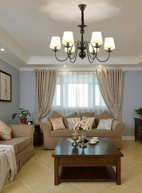 布式艺美吊灯黑色乡村吊复古创意个性铁艺厅客餐厅吊灯卧3001室灯