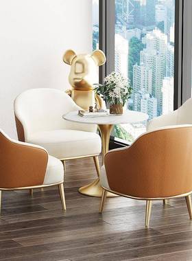 洽谈沙发桌组合区家用客厅沙21815洽发休息区办公接待单椅人发椅