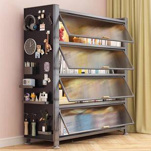 物钢制书柜带门儿童书防尘储柜NYL落地室置物架客厅展示架柜卧收