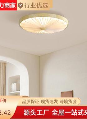 新式中卧室吸顶灯2简94024年款现代约主卧房新间奶油风超亮圆形灯