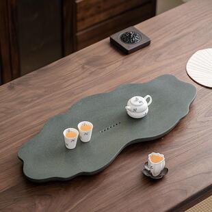 YJ23金天然乌石茶盘单盘天罗家用简约整茶块海中式茶绿台排水干湿