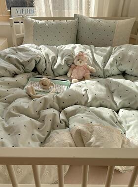2025款A类法式小清新皱纱花边蕾棉丝新水洗床皱上四件PJ套宿舍床