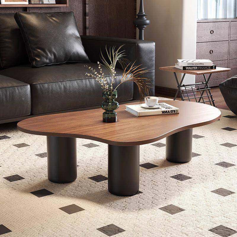 JUX用中古风家实木法式极轻奢复古胡桃木型云朵茶几小桌子小户简