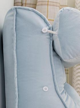 纯色沙发护腰垫靠枕bier-202可垫调节床头软包靠兰绒靠飘窗可荷拆