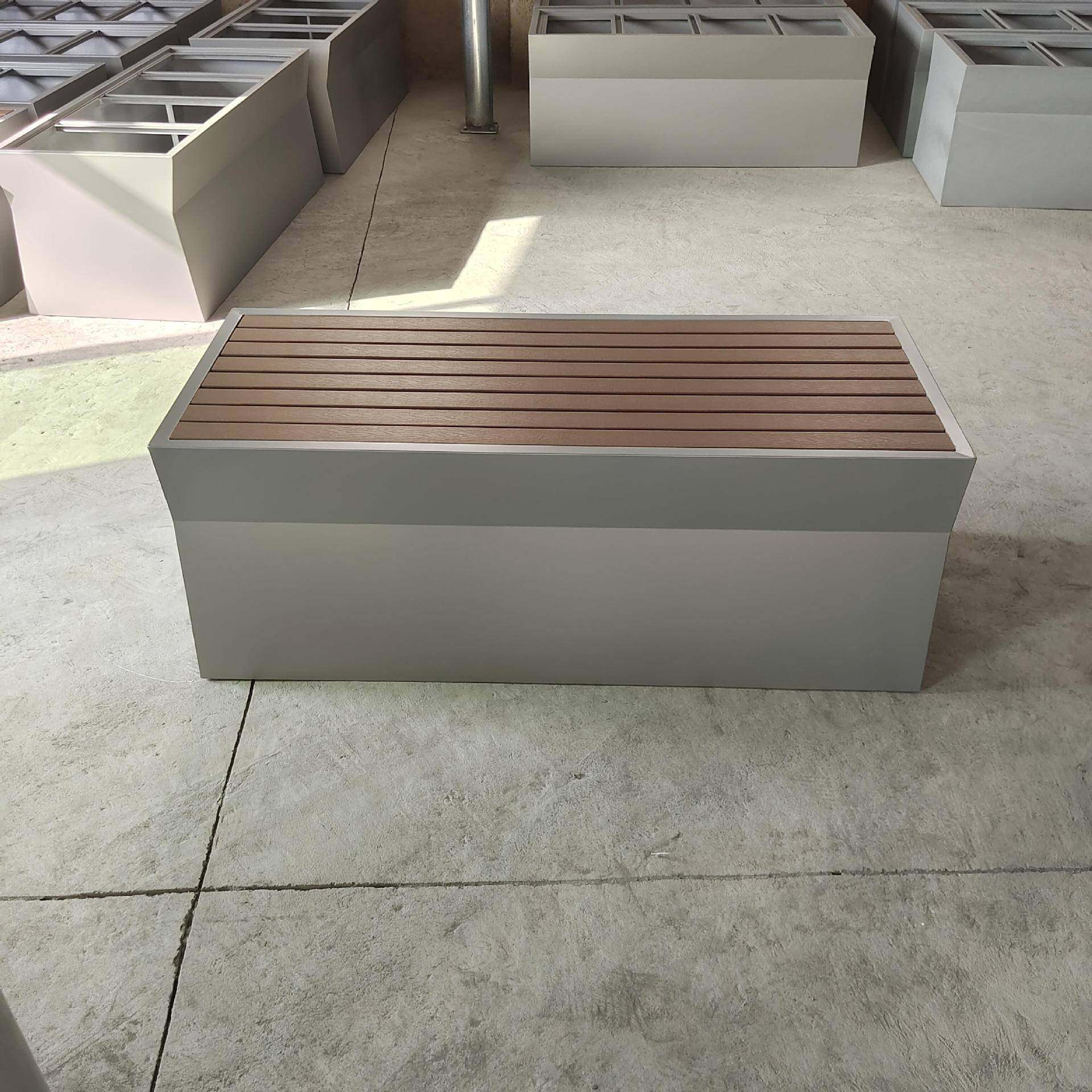 户外不锈钢箱坐凳合公园场商业街广花商场成品组58塑木座椅花槽