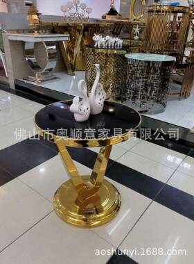 轻奢不锈钢角几厅沙客柜发边柜卧头室床OLZ简约后现代边几网红小