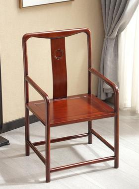 新椅中式师太椅官帽椅家用主人RRX椅实套木圈三件茶椅单椅中式围
