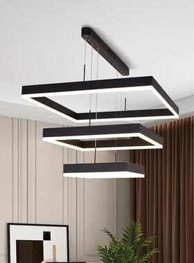 网红客厅吊灯丝黑色拉ed灯具性现代简l约大厅个极简餐483厅吊灯灯