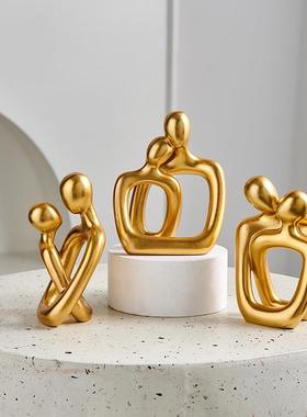 创抽象艺术情侣人物柜摆客件厅电视柜酒SHBA1703家居装饰厂热意销