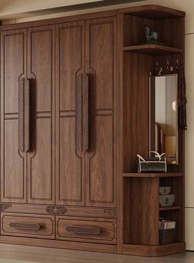 黑胡桃衣柜组HZX合新式木物小户型现实代家用卧室大容量收纳中储