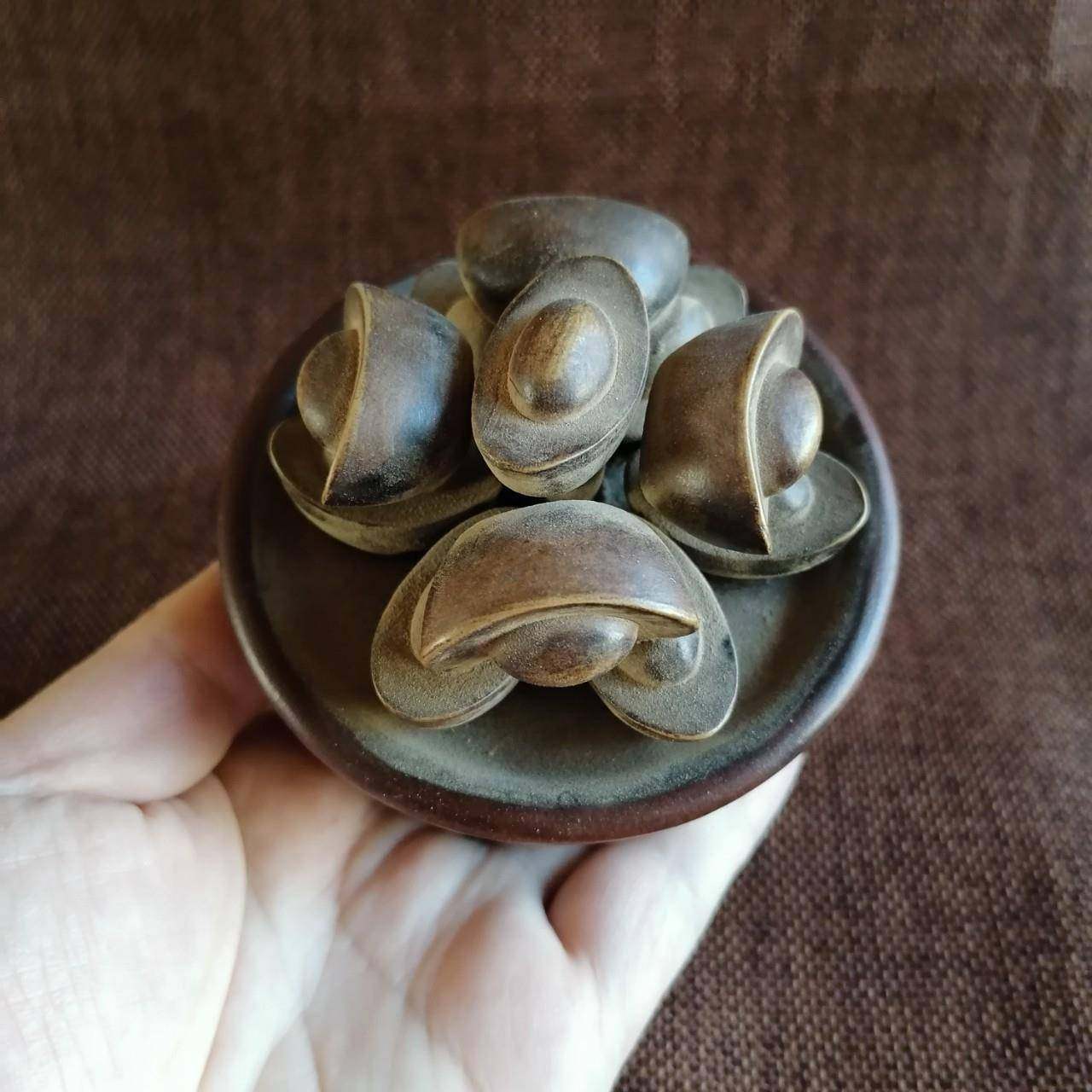 复古碗紫砂元件宝金饭茶宠具茶家用雕塑PCA摆一件