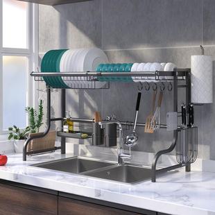 黑色不锈钢厨房物架HCMTDR06电商置优选热60 96c伸m销缩水槽沥水