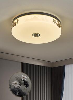 新中式卧室灯led顶灯圆形约超薄简卧室65956过道阳台灯气家吸用大