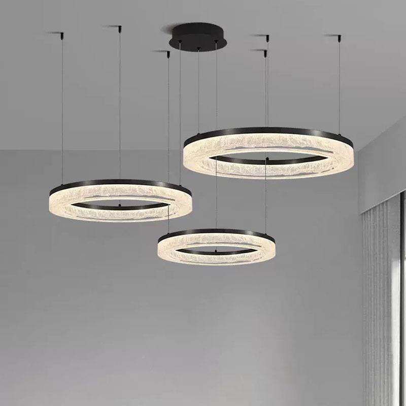 意式极简客厅吊现代简灯约高端树脂客厅灯别墅73929大餐厅圈圆主