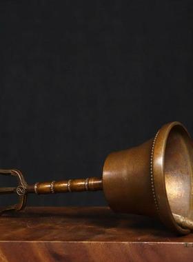 古董文玩铜质桌紫铜三清铃手摇古铃面摆F9888M6S件道家法器复物件