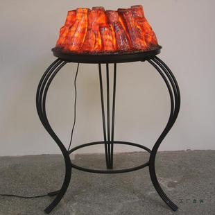 中式仿真碳盆婚庆道具跨充马鞍电插电火盆创意布火庆置F96M5SS9结