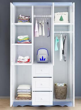 儿童美式衣套柜现代小户型房卧室T-smyg三门柜体衣橱收纳柜整衣实