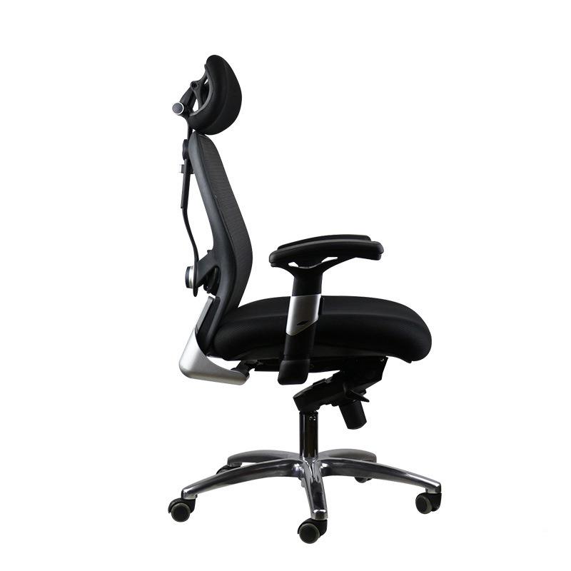 旋转升降电脑椅现/约实带头枕网布办公椅代用经理班椅直简销