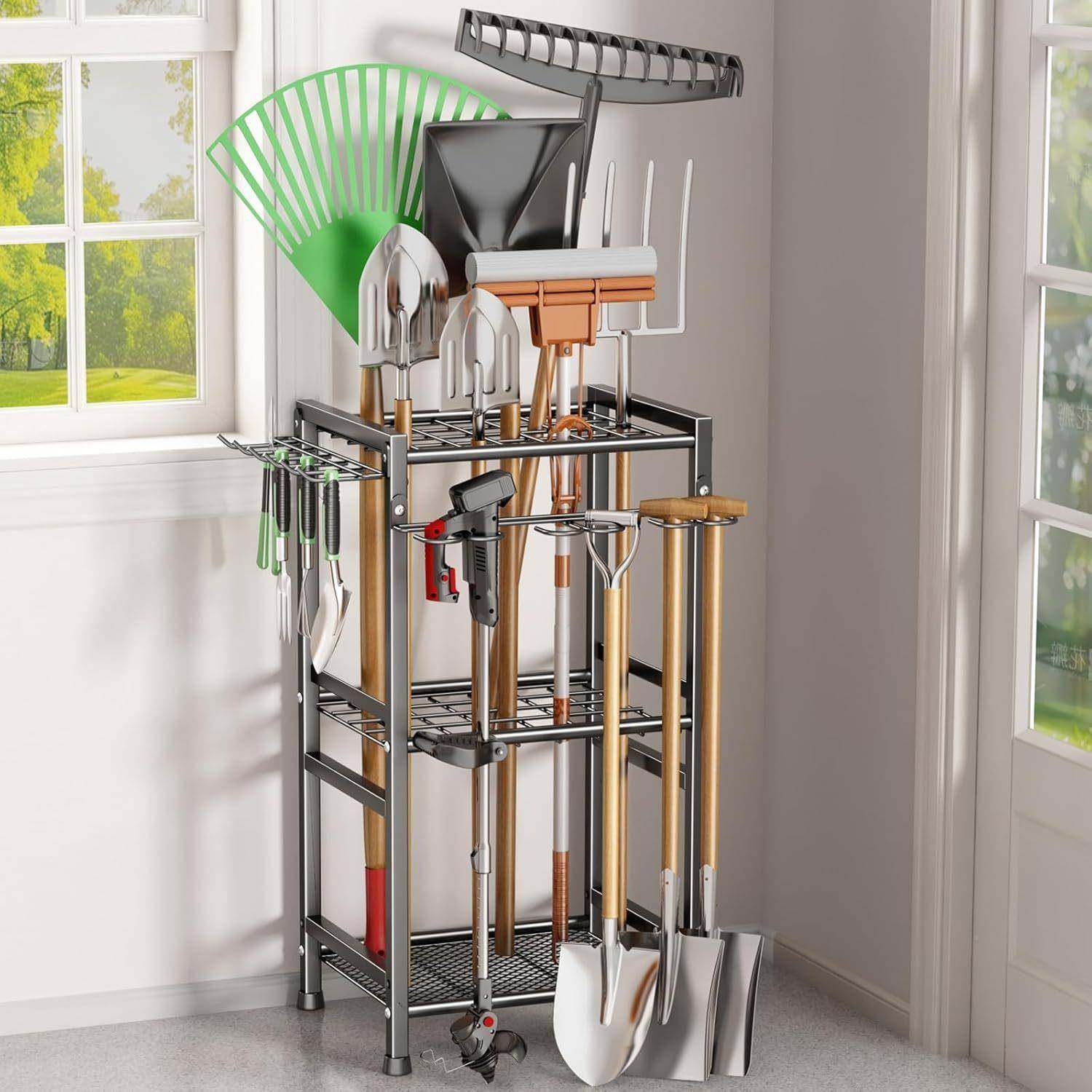 花园具整理收纳架理金属庭工具院整架重TYJ12型花园工工具架,收纳整理,书桌收纳置物架,淘宝优惠券,粉丝福利购,淘宝优惠卷