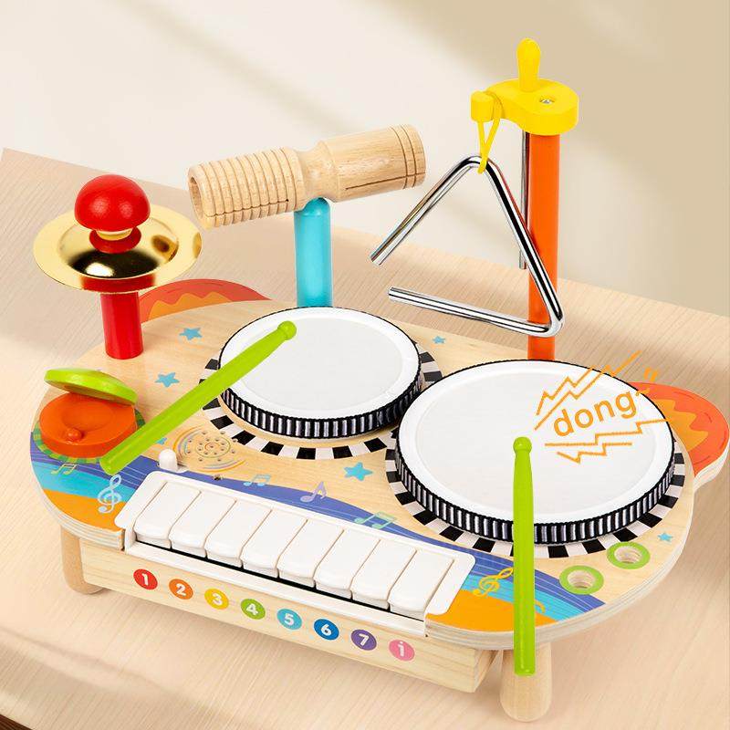 木智质多功能电子琴架子鼓打蒙击乐器益儿童音乐启早教SYP玩具
