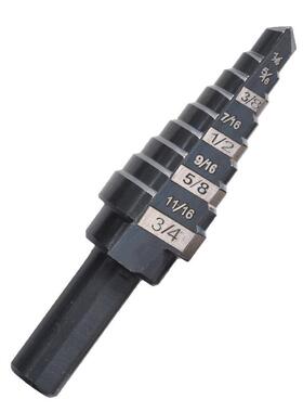 英制阶梯钻三头角柄高速开钢黑白LEK双色台阶宝塔钻头套装金属孔