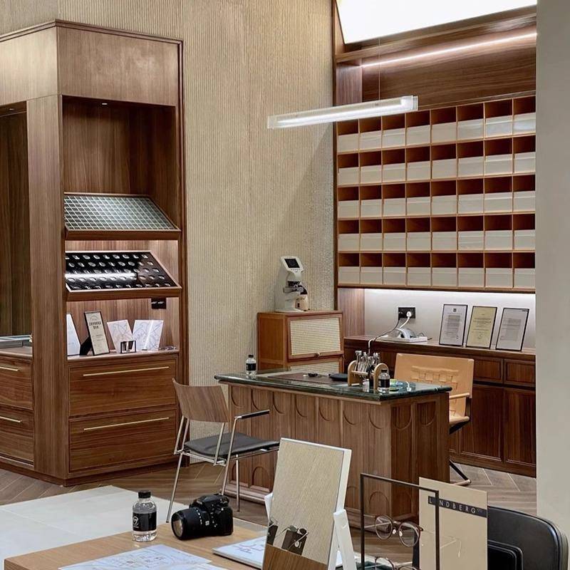 眼镜柜产品展示柜阳眼镜店墨镜示烤太漆货架54列精品展架陈展示柜