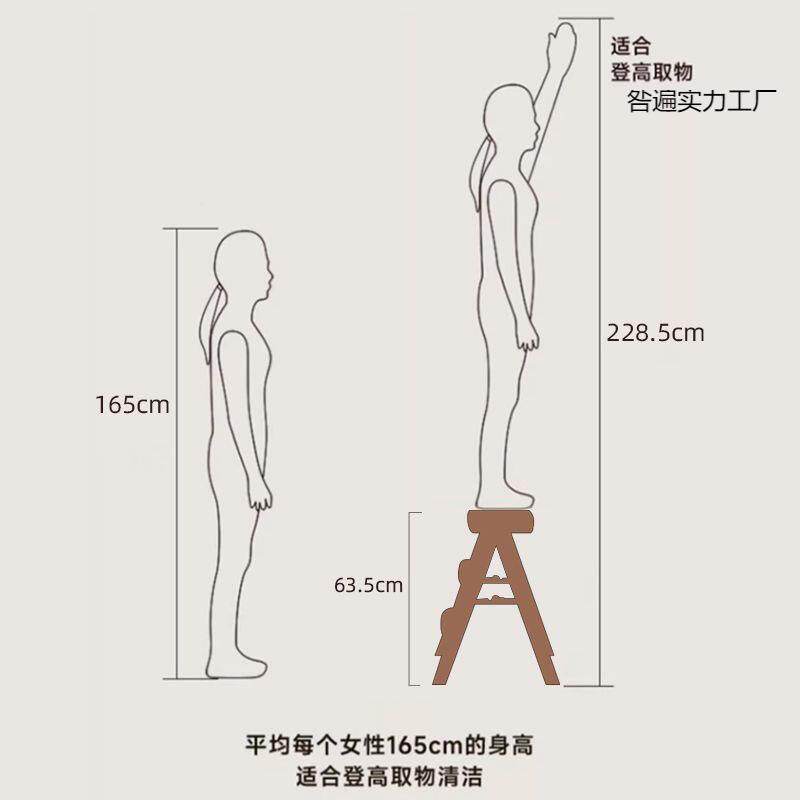 家LUN用多功能三步梯叠收藏用爬梯折凳人梯便携两椅子家用户功外