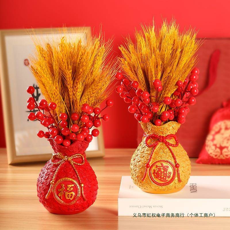 麦穗干花束客厅摆件稻谷摆设装饰店铺花12345678开业大花麦福袋绢