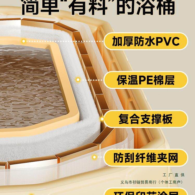 泡F98HTS65澡桶缸折全叠大人身浴成人洗澡桶家用童儿可坐浴盆沐浴