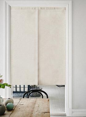 约亚麻素门帘色FVI餐饭店简厅厨房卧室隔断帘布艺防油烟布帘半帘