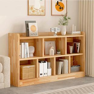 实八格床边书柜松木格子柜木儿童阅读区绘本收73992纳架日式书架