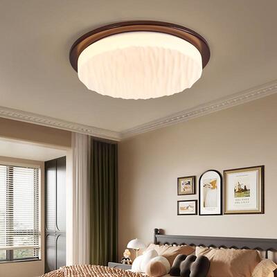 3438客厅吸顶灯主灯方形中古风奶油复饰古室卧书房长间新中式实木