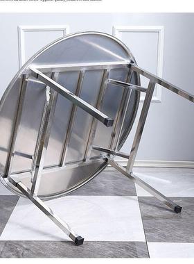 不锈钢折桌子家用叠不锈钢桌子早餐桌烧子外户烤桌餐ORL桌吃饭学