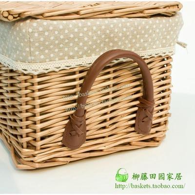 储物盒编织园田柳编非藤编编竹桌面收草纳筐收编XVW纳篮收纳箱收