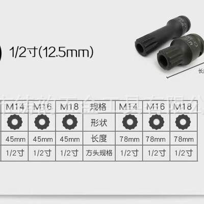中空十二角批嘴孔2角批头批咀1花形星形工气套筒扳动手具BDG风动