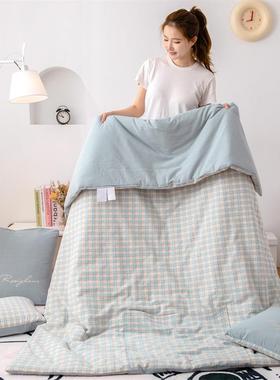 新款A类全棉格子简约两用办公DVG车载午休沙发靠垫抱袋枕被口合二